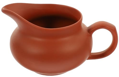 Red Ceramic Milk Jug Small Pitcher with Unique Spout for Smooth Pouring, Ideal for Coffee, Gravy, Juice, and Sauce in Home, Restaurants, and Parties