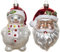 2 Stück Geblasenes Glas Weihnachtsmann Ornamente und Schneemann Ornamente für Weihnachtsbaum Hängende Glas Santa Schneemann Weihnachtsschmuck