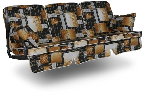 Angerer Freizeitmöbel GmbH Hollywoodschaukel Auflage Comfort - passend für viele 3-Sitzer Hollywoodschaukeln - Schaukelauflage Made in Germany (Braun Bambus)