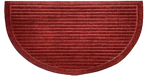 CosìCasa: Zerbino Ingresso Esterno Decorativo | Pratico Tappeto Asciugapassi con Righe a Rilievo, Ideale per la Tua Casa | Lo Zerbino Esterno Perfetto per ogni Ingresso [Mezzaluna - 40X60, Rosso]