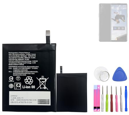 HIGHAKKU Ersatzakku SNYSU54 Batterie kompatibel mit So-ny X-Peria 5 II SO-52A, XQ-AS52 & X-Peria 1 II XQ-AT51, XQ-AT52 Mobile with Tools
