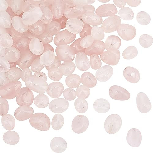 OLYCRAFT Ca. 80~120 Stück Natürliche Rosenquarz Perlen Edelstein Ovale Lose Perlen Kristall Energiestein Naturstein Kristallperlen Mit 1mm Loch Für Halsketten Armbänder Schmuckherstellung