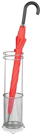 Relaxdays Porte-Parapluie, H x D : env. 52,5 x 16 cm, métal, Rangement Rond pour ombrelles, Design Moderne, argenté
