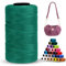 LEREATI Polyester Garn 1mm x 230m Makramee Garn 1mm Baumwollgarn Macrame Cord Polyester-Seil Baumwollkordel für Handtasche, Umhängetasche, Häkeltasche, Strickwaren (Grün)