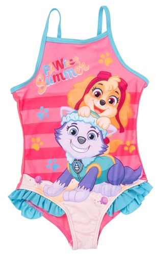 Paw Patrol Badeanzug mit Rüschen für Mädchen - Skye & Everest Pawfect Summer Schwimmanzug Kinder