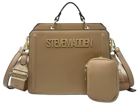 Steve Madden Damen Bevelyn Convertible Crossbody Bag, Camel