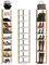 uyoyous Verstellbarer Schuhregal Schmal 10 Ebenen, Holz Vertikales Eckschuhregal, Platzsparend Regal für Schuhe, Shoe Rack für Schlafzimmer Wohnzimmer Eingangsbereich, 28x26x146cm, weiß