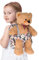 Bebamour Puppentragerucksack, 100% Baumwolle, Kinderrucksack für Puppenzubehör Aufbewahrungstasche (Green Flowers)
