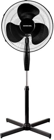 A2Z Pedestal Fan 16 Inch 3-Speed Setting Wide Angled Oscillating Electric Standing - Pedestal Fans PF11601 Black