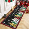 Enyhom Weihnachtsläufer Teppich, 60 x 180 cm Hochwertig rutschfest Läufer Flur Schwarzer Weihnachtsbaum Fußmatten Waschbare Winter Teppichmatte für Eingangs Wohnzimmer Schlafzimmer
