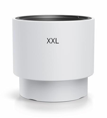 MELTOM Pot de fleurs avec insert amovible - Rond - Résistant au gel - Moderne - Blanc - Taille XXL - 47 cm