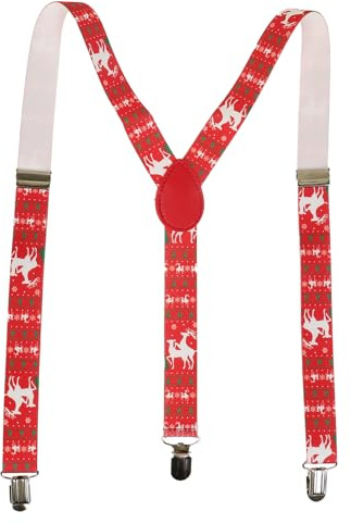 NiceYnn Herren-Hosenträger mit 3 Clips – Y-Rücken, 2,5 cm breit, verstellbar, elastisch, Herren-Hosenträger, robuste Metall-Clips für Hochzeiten, lässige, formelle Veranstaltungen, Weihnachten,