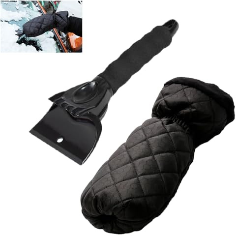 SIGANDG Eiskratzer Auto mit Handschuh,Wärmender Scheibenkratzer mit Handschuh Auto,Ultra schneller Auto Eiskratzer,Stabiler Schneekratzer Auto,Innovativer Scheibenkratzer Auto mit Eisbrecher Funktion