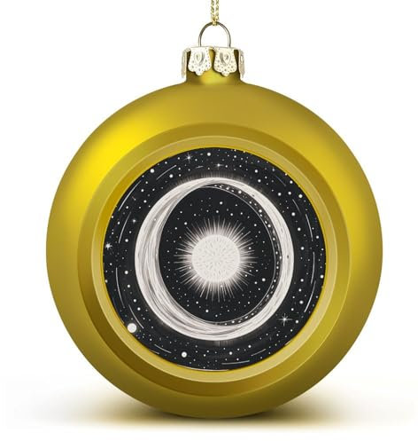 Weihnachtskugeln, Sonne, Mond, Galaxie, Druck, Weihnachtsbaumschmuck, hängende Kugel für Urlaub, Party, Dekoration, 2 Stück