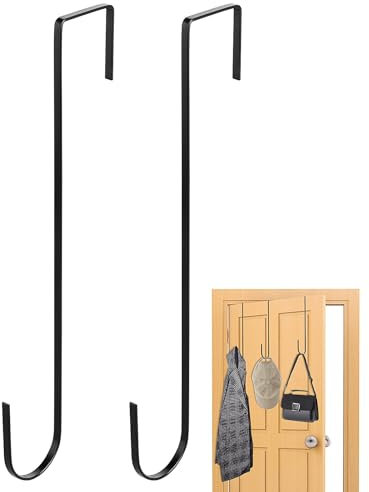 2 ganchos para puerta para colgar, ganchos para coronas, ganchos de Navidad, ganchos de metal para puerta para colgar para Halloween, Navidad, bodas, fiestas, oficinas