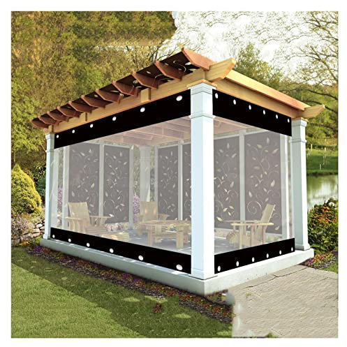 Panneau de bâche d'extérieur en PVC transparent résistant aux intempéries avec œillets pour tonnelle, pergola, cabane, 3,5 x 2,5 m