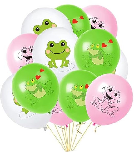 24 Stück 12 Zoll Frosch Luftballons Niedlicher Frosch Latex Luftballons Für Geburtstag Party Dekorationen (Frosch)