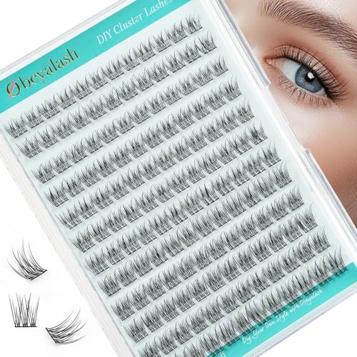 Obeyalash Cils Individuels Cluster Cils Bouquet Extension Cils Naturel DIY à la Maison Mixte 10-13mm Cluster Faux Cils Cluster Lashes Individuel Eyelash