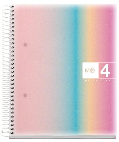 Miquelrius - A5 Notizbuch, Einband aus Polypropylen, 120 mikroperforierte Blätter, liniertes mit 4 Farben zur Organisation, 70 g/m² extra mattes Papier, 2 Heftlöcher