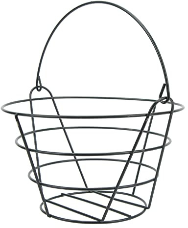 Culnflun Golf ball storage basket, Metal Lightweight Large Capacity Golf Ball Storage Basket Container Foldable Handle Golf Course (Small)