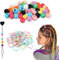 Nogeqi 50 Stück Silikon Haarperlen Mädchen Kinder Hair Beads for Braids Bunt Haar Perlen für Haare Klein Rund Silikon Haarperlen Silikonperlen Haare für Haarzöpfe Dreadlocks Schmuck DIY