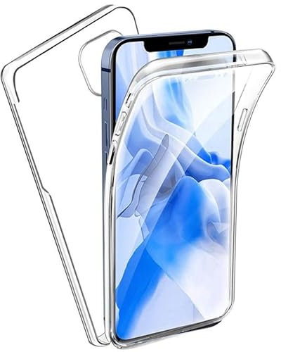 NICTRA Handyhülle für iPhone 12 Pro Max [6,7 Zoll] 360 Grad Schutzhülle Transparent Silikon TPU - Vorder und Rückseite Hülle