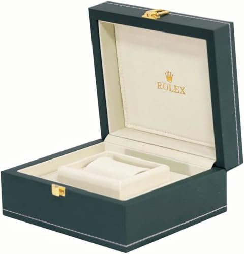 BoBoHome Grün Leder Uhrenpräsentationsetui Filzgefütterte Innenseite Staubdichte Anzeige Uhrenaufbewahrungsbox für Rolex