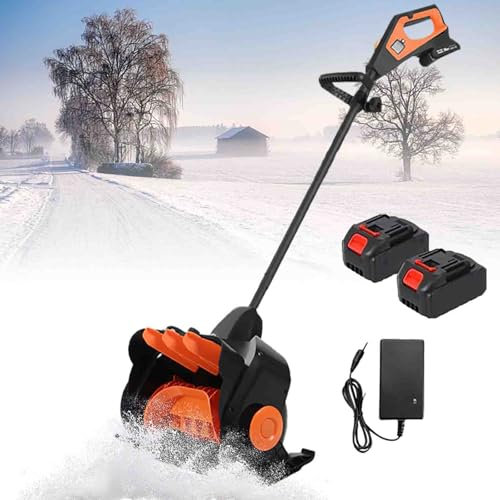 Akku-Schneeschieber elektrisch, 23000 U/min, 41 cm Reinigungsbreite, 6 m Wurfweite, inklusive 2 x 21 V Batterie, Handheld für Einfahrt & Terrasse
