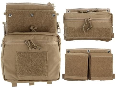 Multifunctional Vest Plate Carrier Backpack Tactics Assault Back Panel Core for Mag Map Water Storage Large Pouch Hunting Airsoft Gear(Tan)