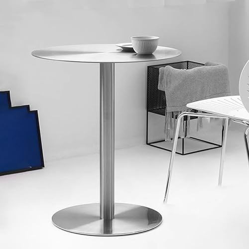 MARIYCH Runder Stehtisch, Kleiner Beistelltisch, Akzenttisch, Theken-Bistro-Kneipentische mit stabilem Fuß, Cocktailtisch für Zuhause, Büro, Balkon, Esszimmer und Küche, Edelstahl (40 x 40 x 105 cm)