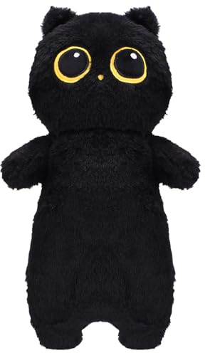 Kaisibum Schwarze Kuscheltier Katze 45CM Kawaii Plüschtier Katze Weich Tier Plüschtier für Kinder MäDchen Junge