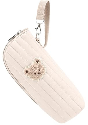 Krmoau Bottle Warmer Bag - Baby Bottle Carrier with Bear Design, Thermal Bag for Nursing Mothers On the Go for Storing Breast Milk and Food, khaki, see description, See description