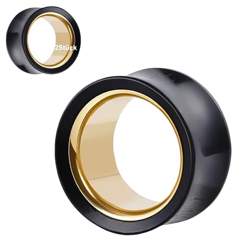 Hoisy Flesh Tunnel 16mm Männer Plugs Schwarz 16mm Holz Edelstahl Tunnel Ohr Damen Piercing Schmuck 5/8