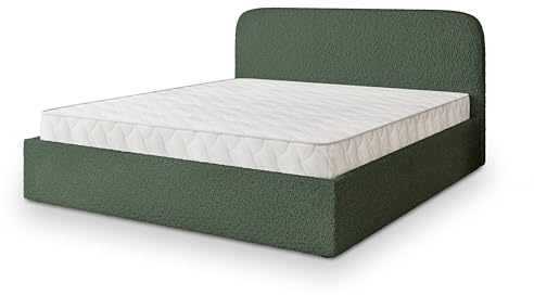 Masseno Polsterbett RENIVE Q 200x200 cm, Doppelbett, Bettkasten, Stauraum, Lattenrost Und Kopfteil - Grün, Quelle 37