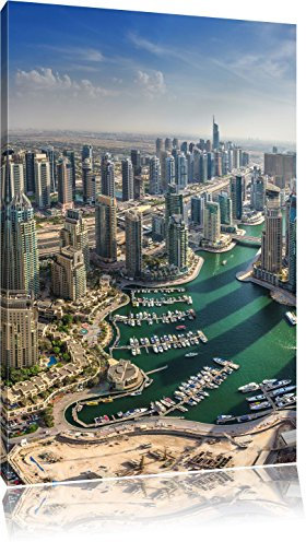 Pixxprint Dubai Hotel Burj al Arab, Größe: 60x40cm, Leinwandbild, fertig gespannt, Wandbild, Dekoration, Kunstdruck, kein Poster