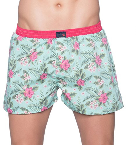 Unabux Boxershorts Flowerpower Hellgrün mit floralem Muster Größe XL