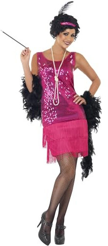 Smiffys Costume soirée délurée, rose sexy, avec robe, coiffe et collier