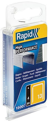 Rapid Caja de Grapas N.º 13 de Alambre Fino de Acero Galvanizado, 4 mm – 1.600 Grapas