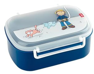 SIGIKID 24474 Brotzeitbox Frido Firefighter Lunchbox BPA-frei Mädchen und Jungen empfohlen ab 2 Jahren blau
