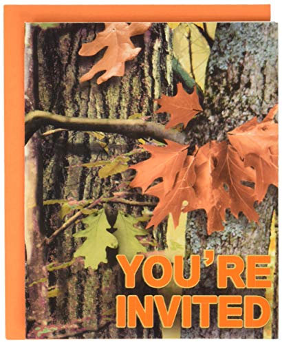 Creative Converting 895676 Einladungskarte Jagd Camo Einladungen, Papier, Mehrfarbig