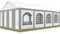 TOOLPORT Hochwertiges Partyzelt 4x8 m Pavillon Zelt PE Plane 450 N Gartenzelt Festzelt Bierzelt Wasserdicht grau-weiß