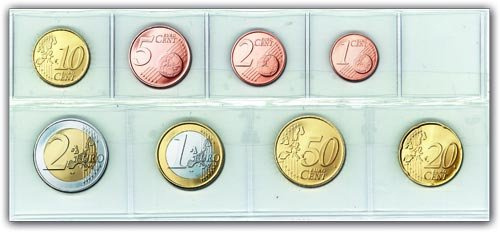 SAFE Münz-Tasche für einen Euro -Kursmünzensatz (10 Stück)