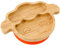 Piatto di Bambù con Ventosa per Neonati - Piatto di Bambù per Bambini, Non Tossico, Naturale, Che Rimane Freddo al Tatto Durante il Baby-Led Weaning (Lamb) Orange