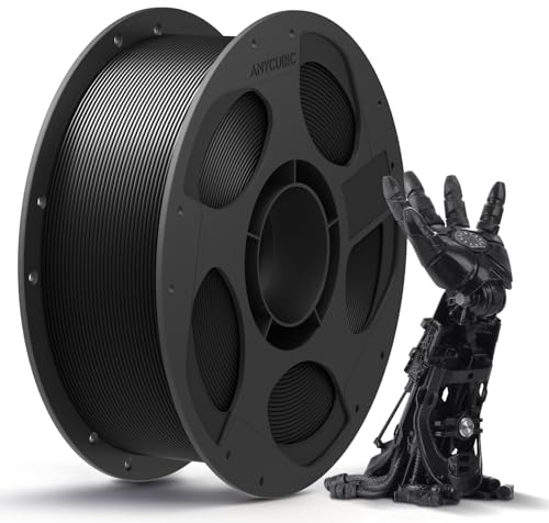 ANYCUBIC PLA 3D Printer Filament 1.75mm, 1KG Black | Intelligent Identification, Dimensional Accuracy +/- 0.02mm, Reusable Spool