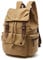 Rufun Canvas Backpack Vintage Rucksack Schoolbag for Laptop Daypack Hiking Travel Large Capacity Bag Unisex (Khaki)