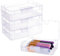 BENECREAT 4 Pack 16x9x4cm Großer durchsichtiger Kunststoffbehälter Durchsichtiger Aufbewahrungsbehälter mit Klappdeckel für kleine Bastelzubehör-Bürobedarfsklammern