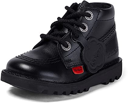 Kickers Unisex Kids Kick Hi Classic Ankle Boots with Zip | Extra Comfortable | Added Durability | Premium Quality, Black, 9 UK Child
