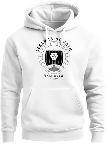 Neverless® Hoodie Herren Print Legends of Odin Valhalla Vikings Wikinger Kapuzen-Pullover Männer