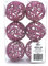 DARO DEKO Weihnachts-Kugel 6cm Glitzer 1 Set - 6 Kugeln pink