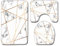 Badgarnitur Badematten Set Badezimmer Vorleger 3 Teiliges,Rutschfeste Badvorleger Badteppich WC Vorleger Duschvorleger,WC Sitz Deckel Fußmatte Matte Teppich Marmor/Kopfsteinpflaster Muster P 50x80CM
